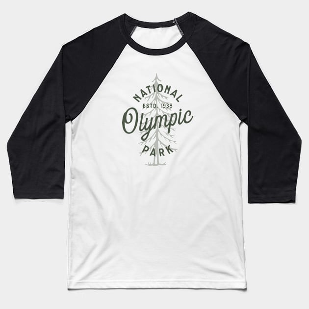 Olympic National Park Baseball T-Shirt by happysquatch